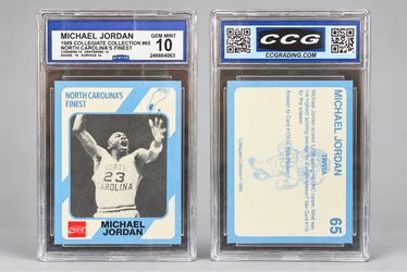 1989 Collegiate Collection Michael Jordan #65 North Carolina’s Finest CCG 10