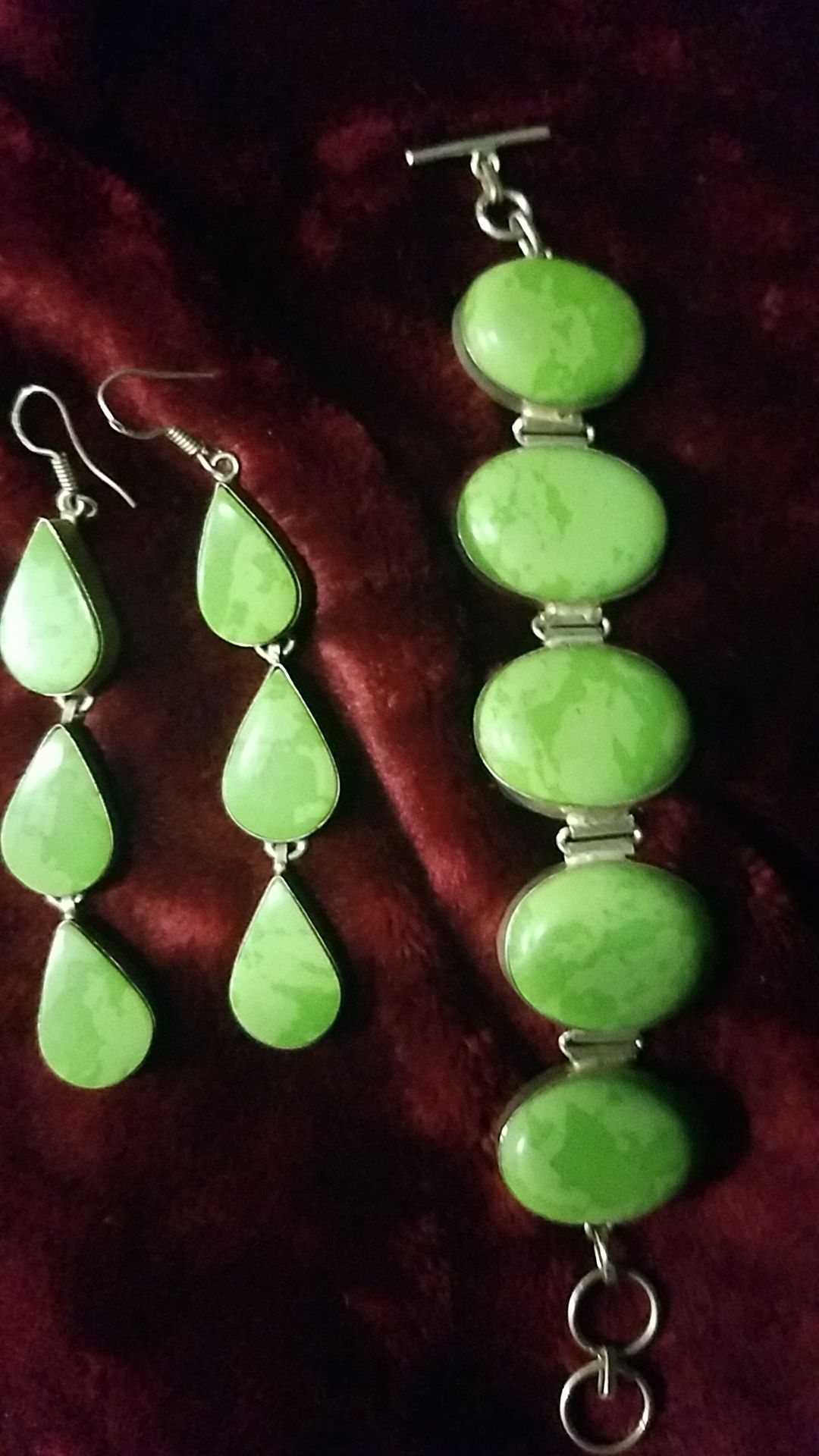 Turquoise earrings and bracelet set