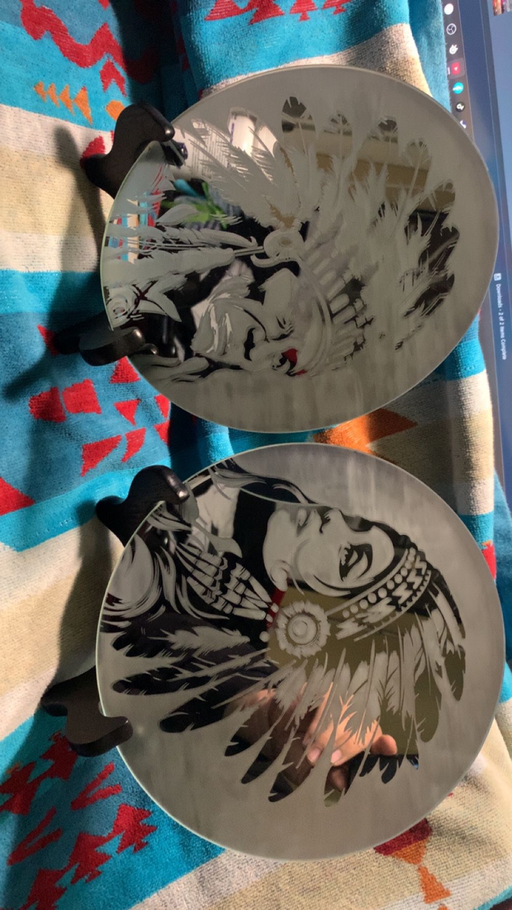 Native American His And Her Mirror Set