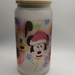 Frosted Glass Cups Mickey And Friends Christmas Stocking Stuffers New In Box