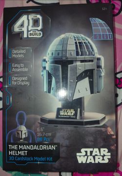 4D Build Star Wars Mandalorian Helmet 3D Cardstock Model Kit