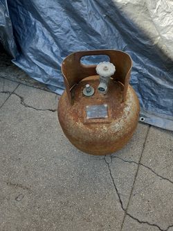 Vintage Propane Bottle Off Travel Trailer