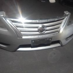 2013-2015 Nissan Sentra Front Bumper With Grill And Emblem And Fog Lights Accessories Oem.