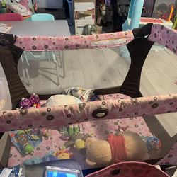 adorable Graco Pink Pack, And Play For A Girl Like New