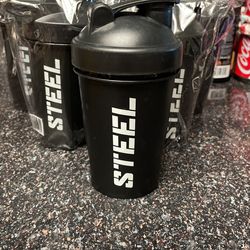 “STEEL” (BRAND BLACK SHAKER (12oz)