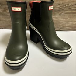 Hunter Women's Rain Boots Block Heels 