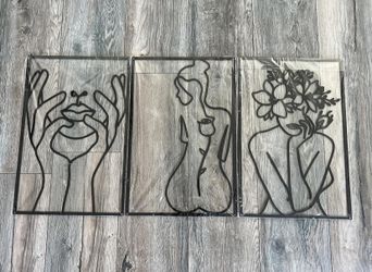 brand new 3 pcs metal wall art.  firm price 