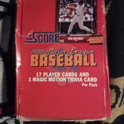 (1988) Major League"SCORE"Baseball Trading Cards . Boxes