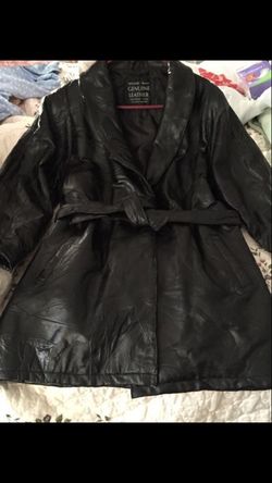 Top grain lamb skin leather coat. Large