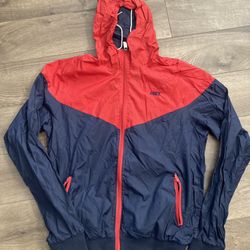 Obey Anorak Hoodie Windbreaker Large Streetwear Y2K Color Block Full Zip Light