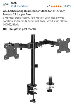 WALI Articulating Dual Monitor Desk Stand MF002