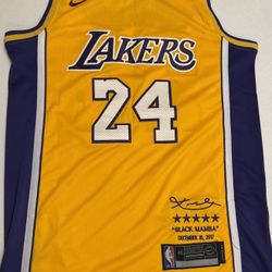 Nike NBA LA Lakers Kobe Bryant Black Mamba #24 12/18/17 Retirement Jersey