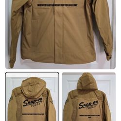 SNAP ON TOOLS 2026 RA HOODED JACKET INSULATED WINTER COAT ZIP UP GOLD TAN NEW