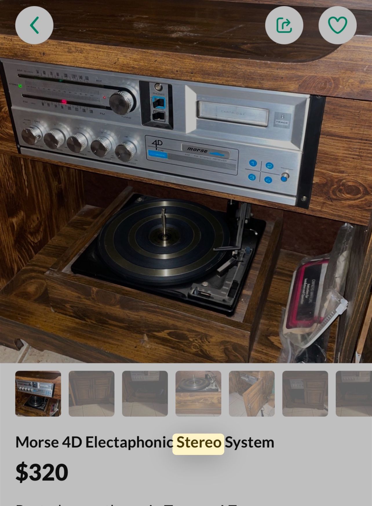 Morse 4D Electrophonic Stereo System