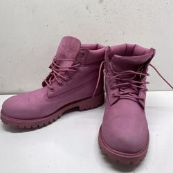 TIMBERLAND Pink Boots size 5.5 In Boys Leather Waterproof