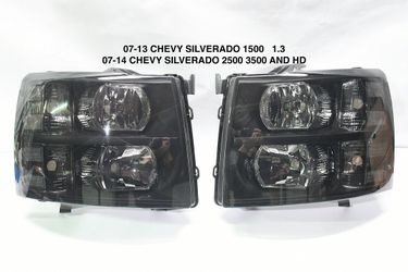 LA Zona Auto Parts 2007 To 2013 Chevrolet Silverado Smoked Headlights Luces Micas Ahumadas 