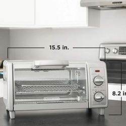 New In Box Black & Decker TO1785SG Crisp N' Bake Air Fry 4 Slice Toaster Oven