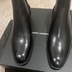 Saint Laurent  Wyatt Leather Chelsea Boots