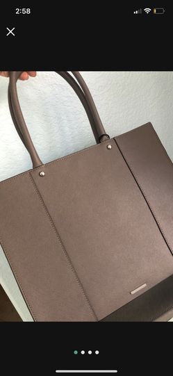 Rebecca Minkoff Saffiano Leather Tote – Taupe/Brown – Brand New with Tags
