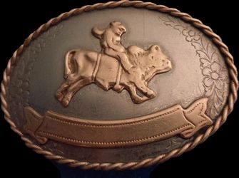 Oil Derrick Belt Buckle Gold Tone