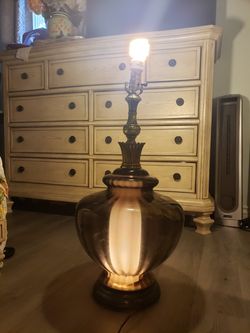 Large vintage lamp 15 round by 30 tall