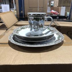 Gibson Christmas Ceramic Dinnerware Set, 16pcs