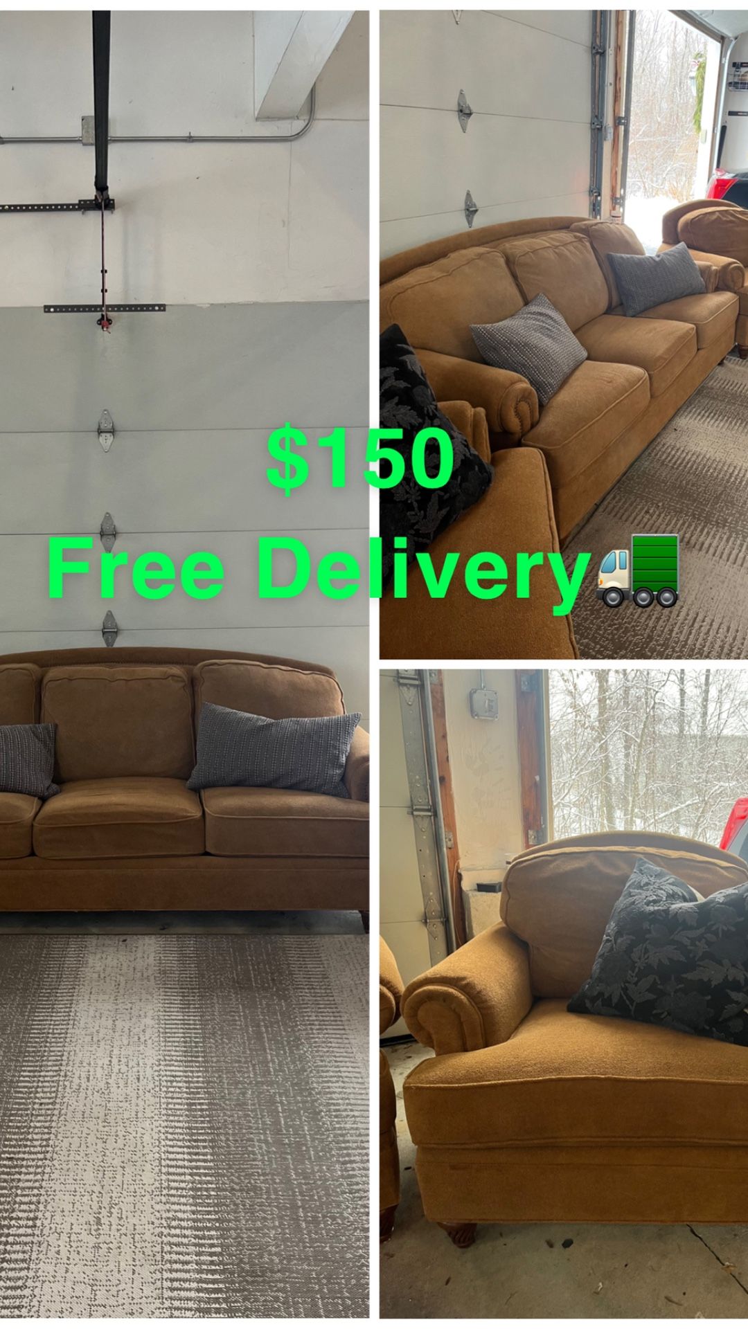 (🚛 Free delivery🚛) Flexsteel sofa and 2 loveseats