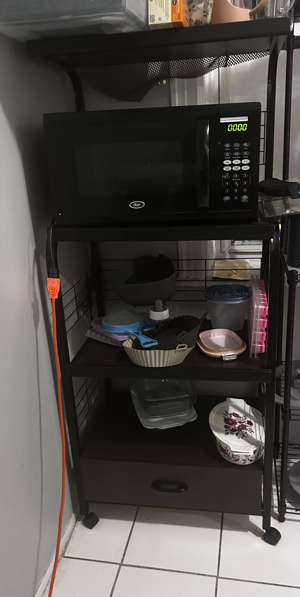 Microwave and kitchen storage rack-Pick up only