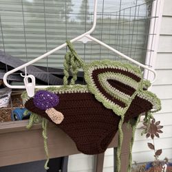 Custom crochet mushroom bikini set