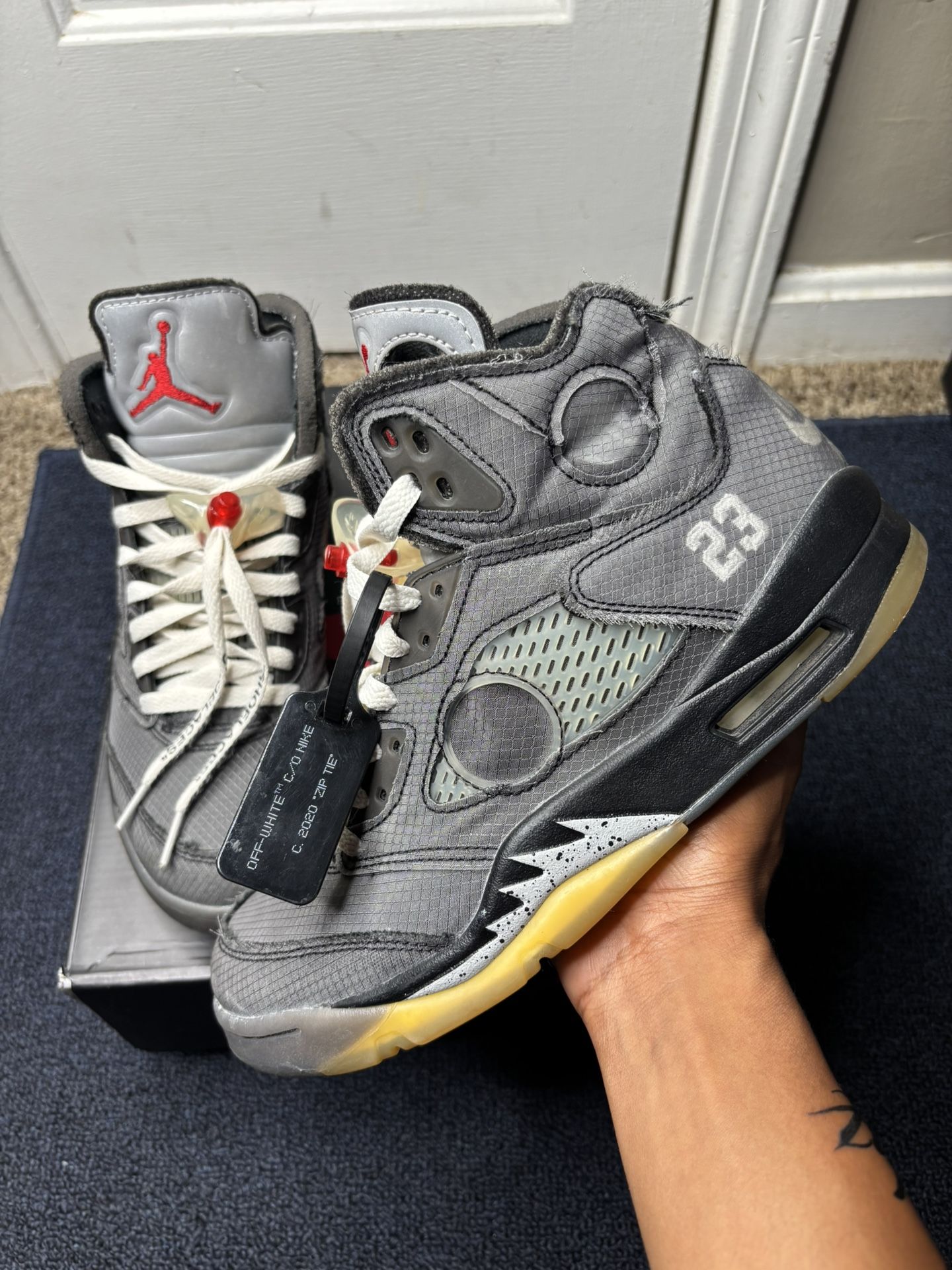 2020 Off-White x Air Jordan 5 Retro SP Muslin 