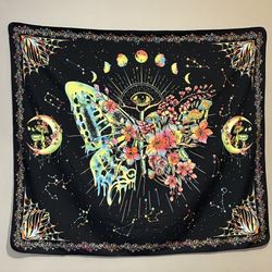 Celestial Butterfly Wall Tapestry – UV Rctve Psychdlc Wll Hngng