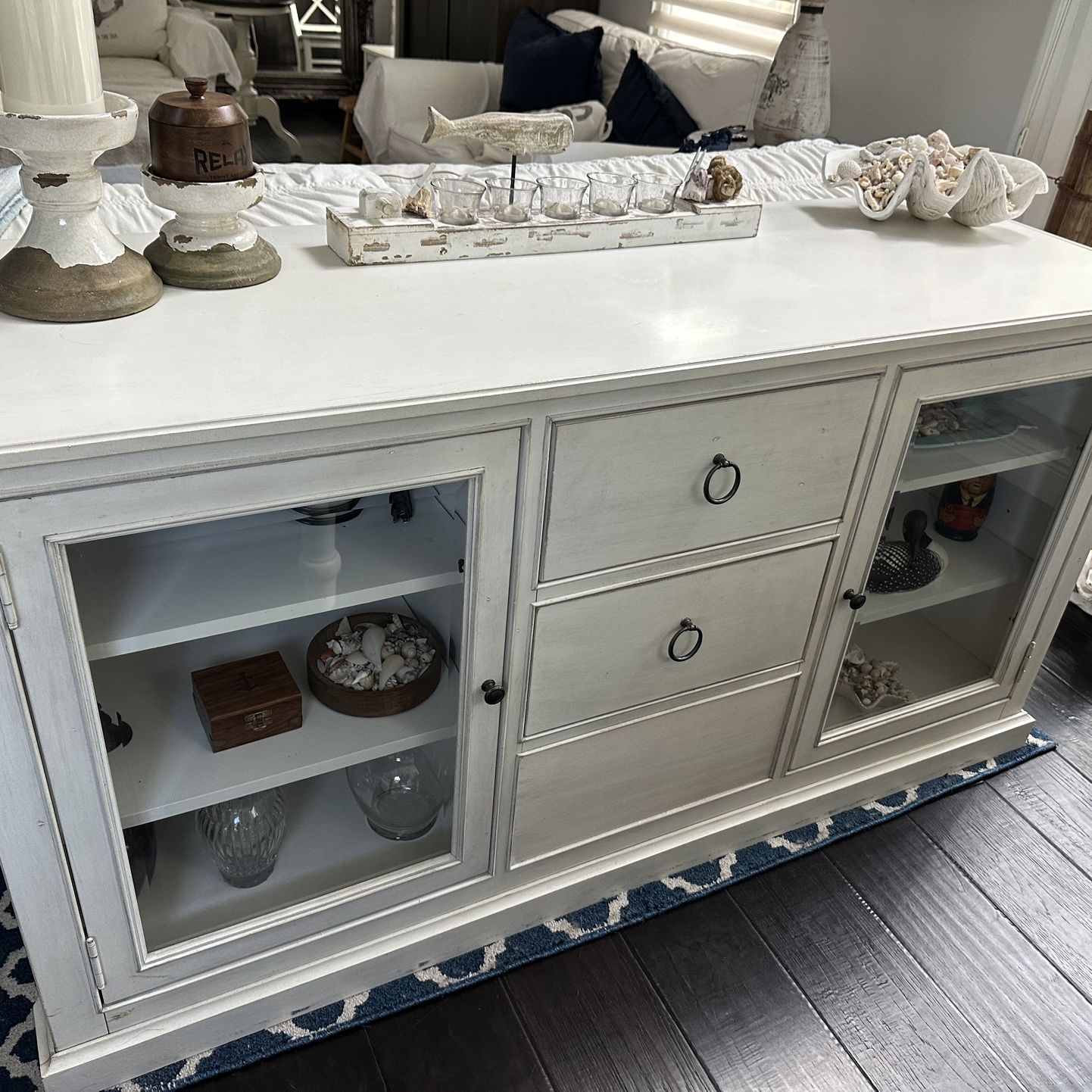 Console With Drawers And Glass Cabinets for Sale in Boca Raton, FL ...