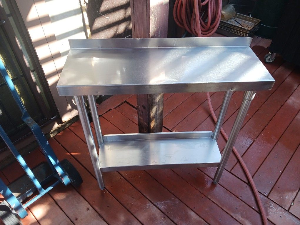 Table, Stainless w/ Undershelf, Backsplashes