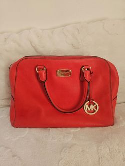 Michael Kors Red Saffiano Leather Satchel