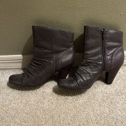 Brown Leather Booties 