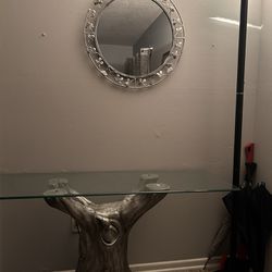 Glass Table+Mirror