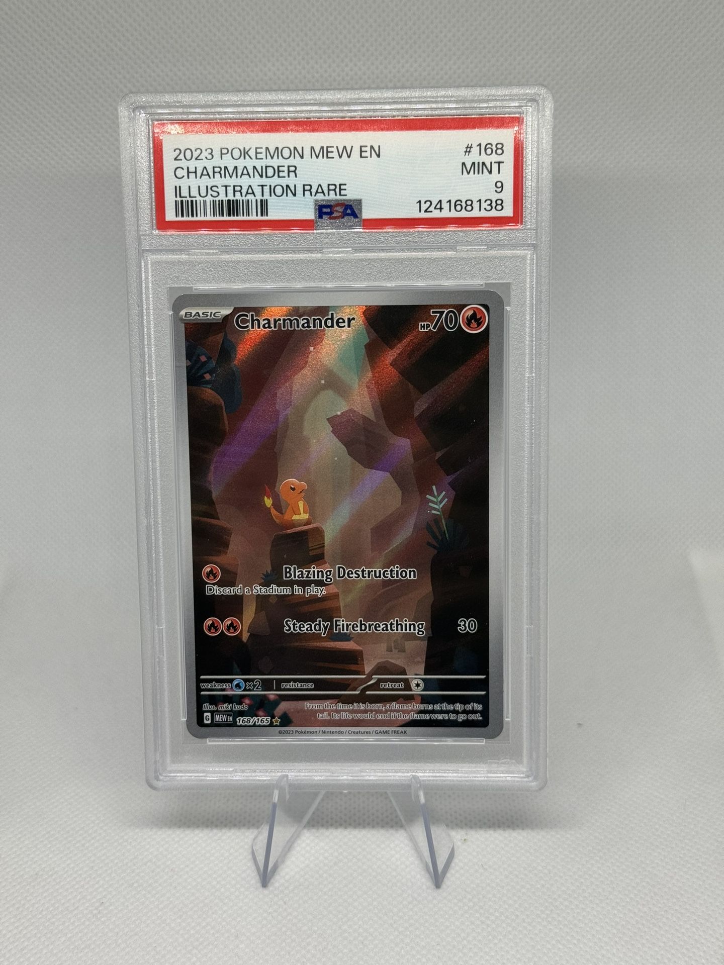 Charmander 168/165 Pokemon Scarlet & Violet 151 Illustration Rare PSA 9