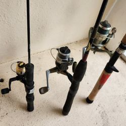 3 Fishing Rods With Reels