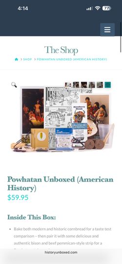 History Unboxed Homeschool Curriculum American History The powhatan