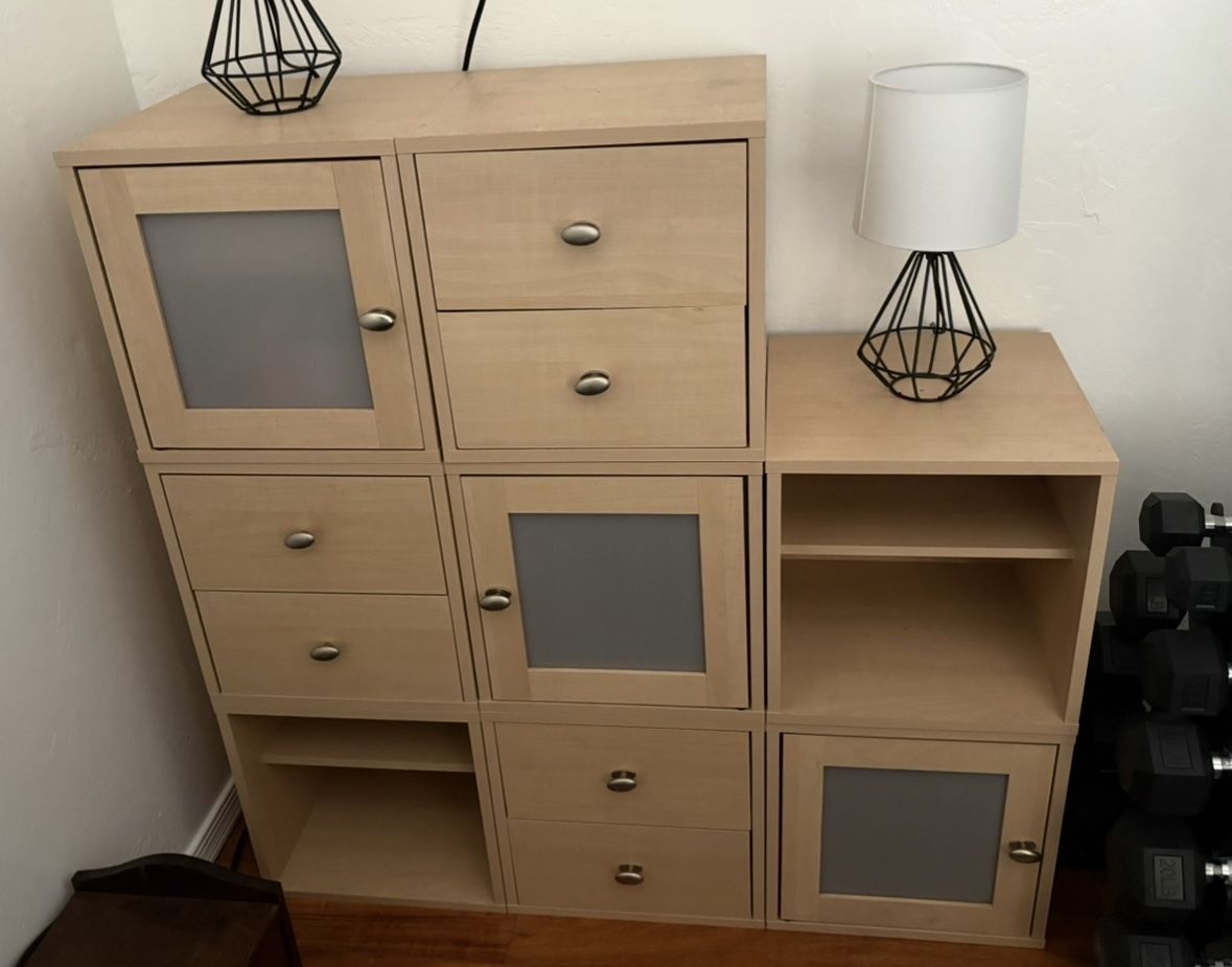 See Of 8 12”x12”x12” storage cubes.