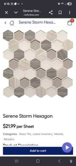 Hex Serene Storm Backsplash