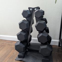 Dumbbell set and rack