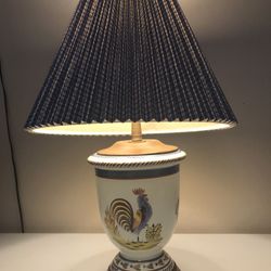 22” Pierre Deux Rooster Lamp. RARE. Shade +Lamp