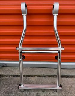2 step boat ladder chrome clamp on