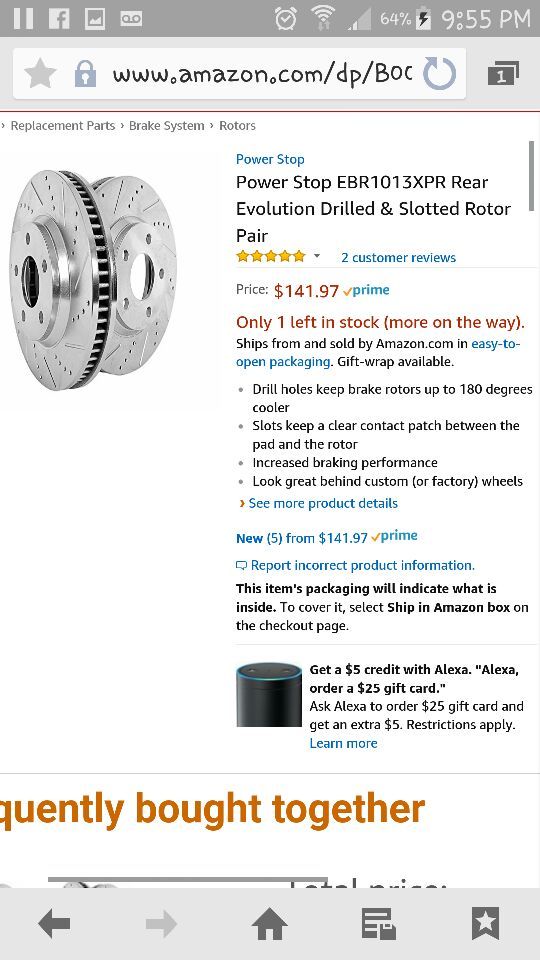 Power Stop EBR679XPR Rear Evolution Drilled /& Slotted Rotor Pair
