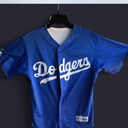 Blue and white vintage MLB Los Angeles Dodgers baseball jersey, reversible jersey blue and white.