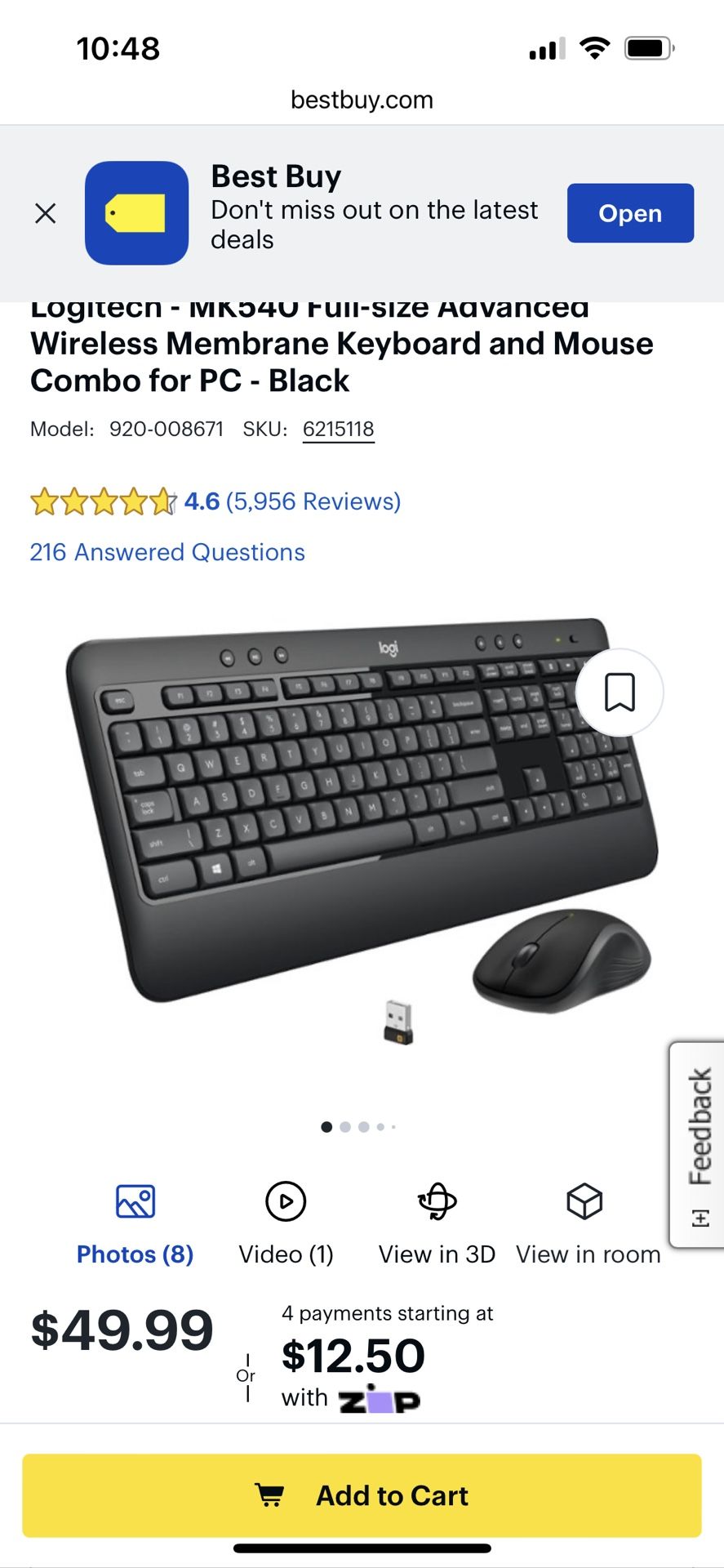 Advanced MK540 Logitech Wireless Keyboard & Mouse