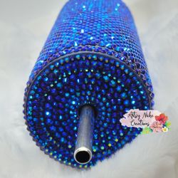 20  oz Jet Blue AB Rhinestone Tumbler Bling Tumbler