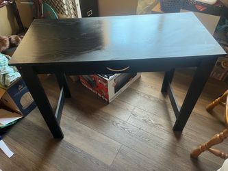 Black Wood Desk with Drawer