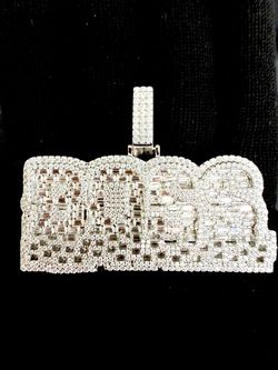 Iced Out BOSS Pendant 925 Silver Moissanite